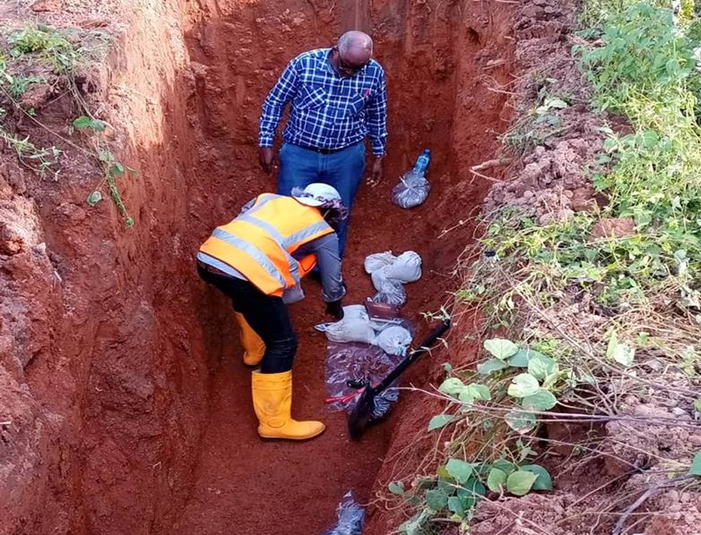 Trenching across the strike of Vein 17 Azara designed to check an unmined westerly extension